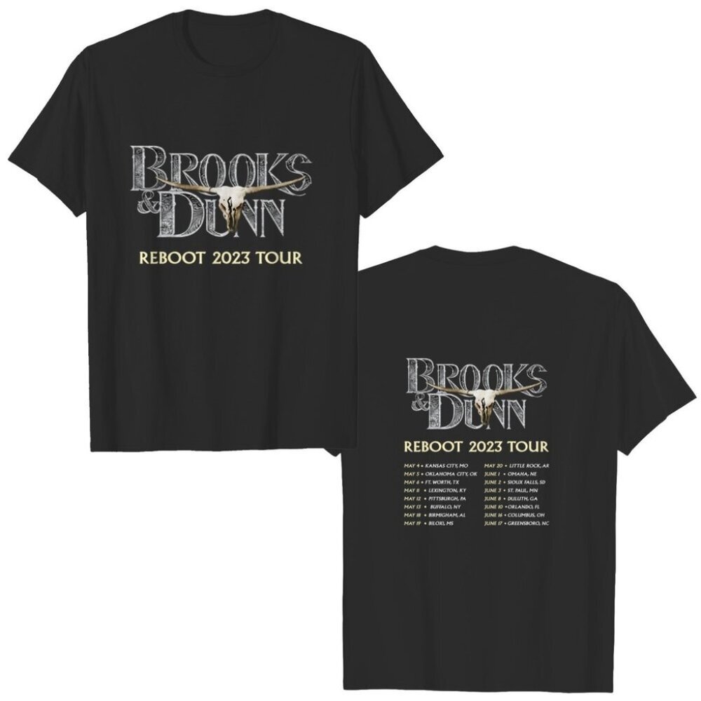 Brooks  Dunn Reboot Tour Music Fan 2 Sided Unisex T-Shirt 166